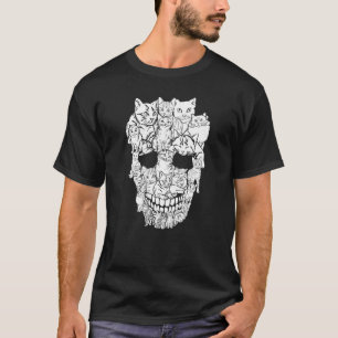 Cat Skull Kitty Skeleton Halloween Costume Skull C T-Shirt