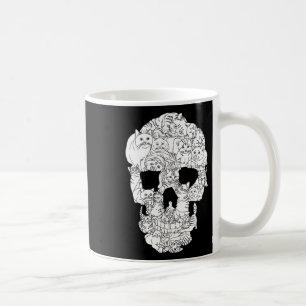 Cat Skull Kitty Skeleton Halloween Costume Tarot Coffee Mug