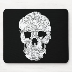 Cat Skull Kitty Skeleton Halloween Goth Punk Emo G Mouse Pad