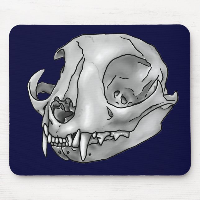 cat skull mouse pad (Front)