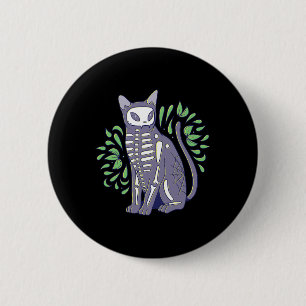 Cat Skull Shirt - Kitty Skeleton Halloween Costume 6 Cm Round Badge