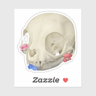 Cat Skull With Flora