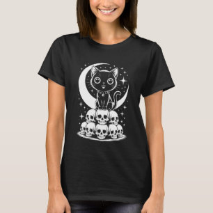 Cat Skulls Creepy Cute Kitty Goth Black Alt Altern T-Shirt