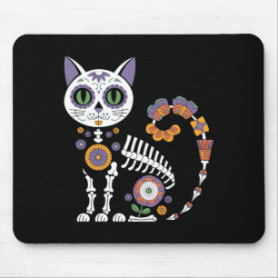 Cat Skulls Dia De Los Muertos Mexican Day Of The Mouse Pad