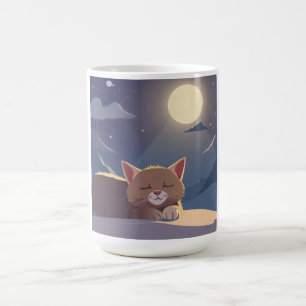 Cat sleeping coffee mug