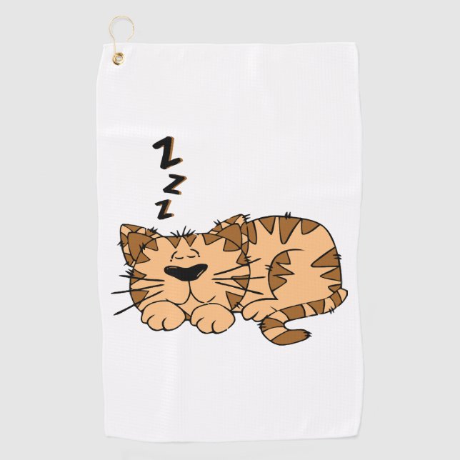 Cat Sleeping  Golf Towel (Front)