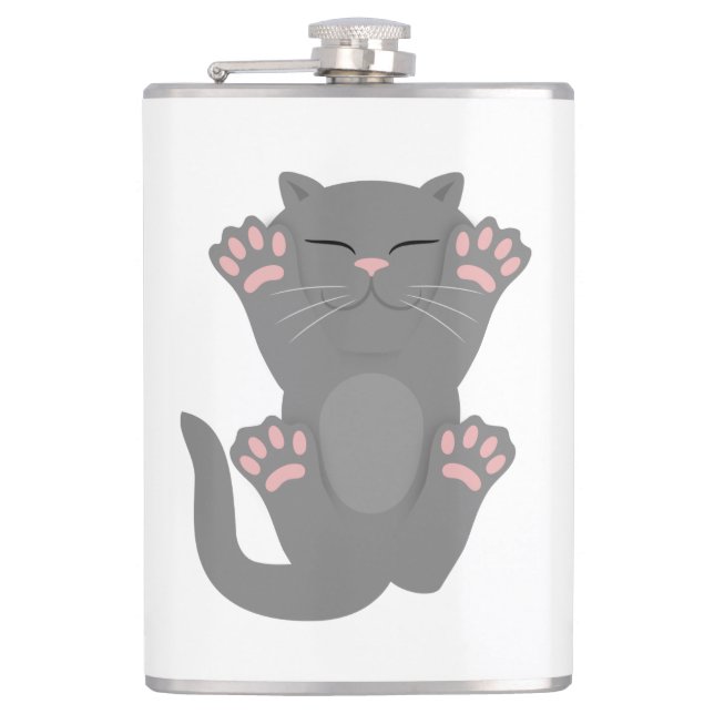 Cat Sleeping Hip Flask (Front)