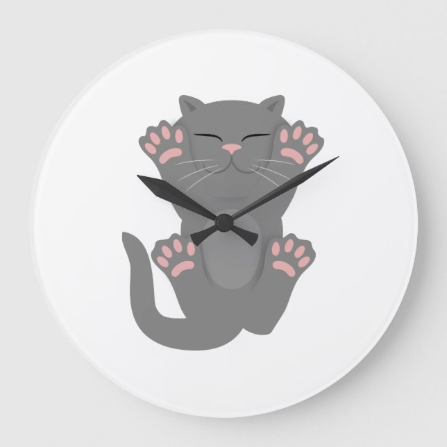 Cat Sleeping Large Clock (Front)