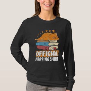 Cat Sleeping Napping Bookworm Reading Book Lover B T-Shirt