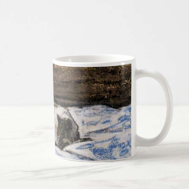 Cat Sleeping on a Bed Coffee Mug (Right)