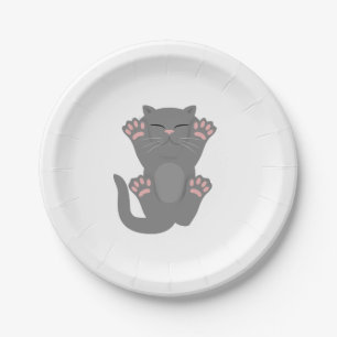Cat Sleeping Paper Plate