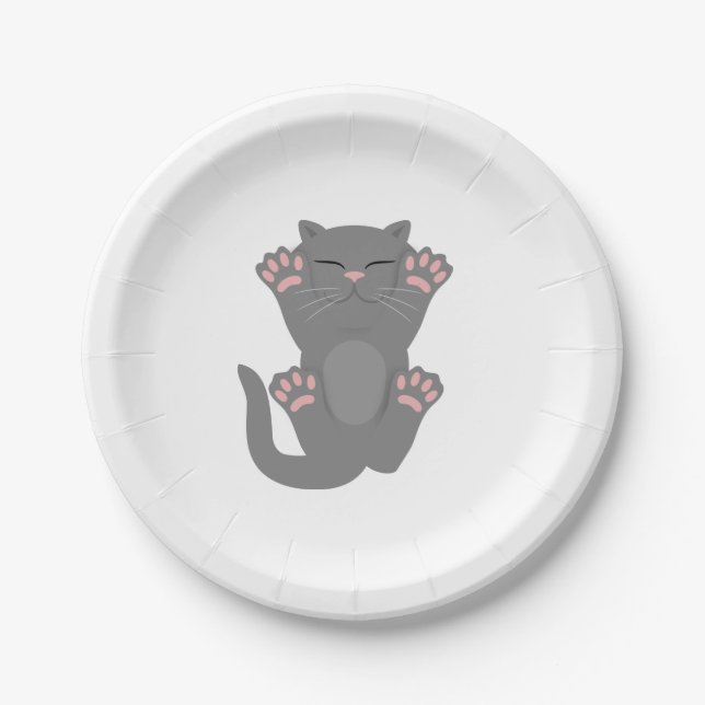 Cat Sleeping Paper Plate (Front)
