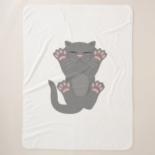 cat sleeping sherpa blanket