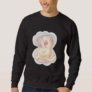 Cat Sleeps On Shell Bed Sweatshirt