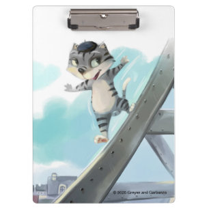 Cat Slides Eiffel Tower – Paris Clipboard