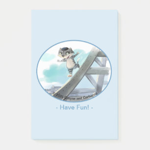 Cat Slides Eiffel Tower – Paris Fun Notes 4" x 6"