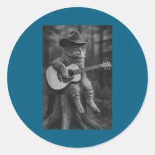 Cat Smoking Cigarette Racoon Ossum Funny Meme Cowb Classic Round Sticker