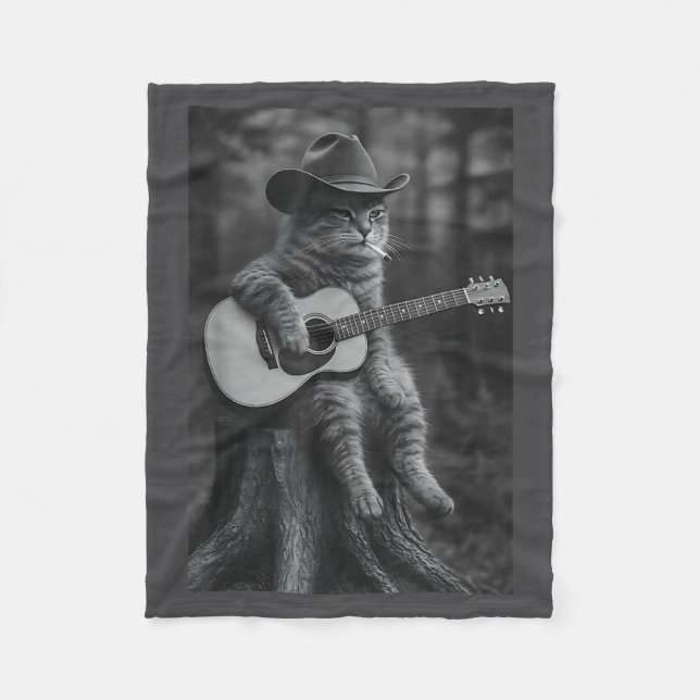 Cat Smoking Cigarette Racoon Ossum Funny Meme Cowb Fleece Blanket (Front)