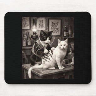 Cat Smoking Tattoo Vintage Inked Kitty Artist Funn Mouse Pad