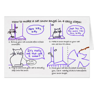 Cat Snow Angel Card