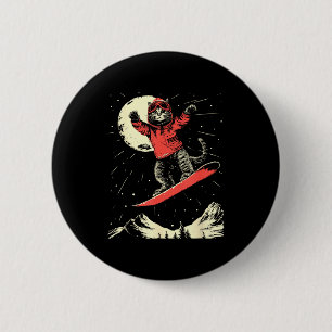 Cat snowboard ski lover for men women kids mountai 6 cm round badge
