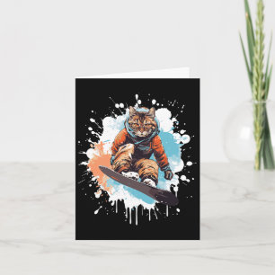 Cat Snowboarding Animal Snowboard Funny For Men Wo Card