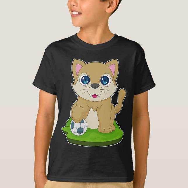 Cat Soccer player Soccer T-Shirt (Front)