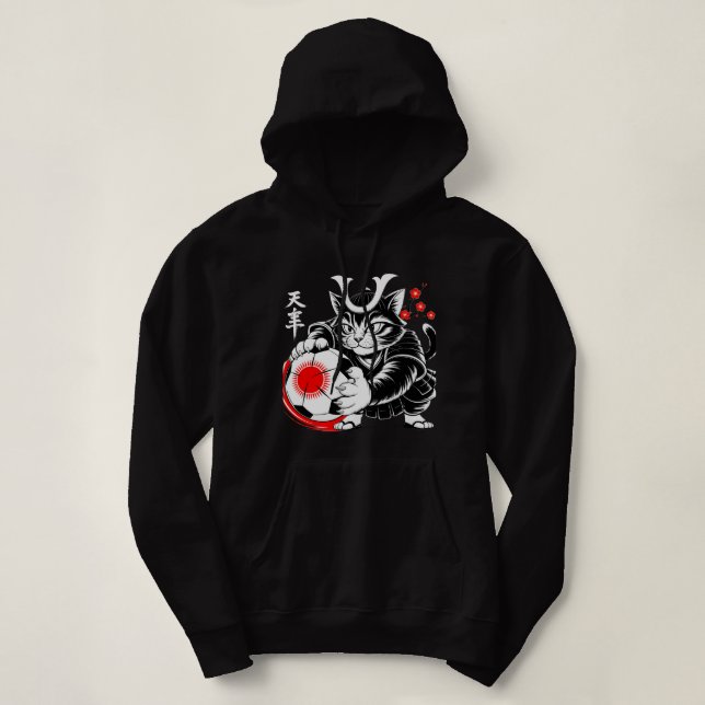 Cat Soccer Player Women's Hoodie - Unique Japanese (Design Front)