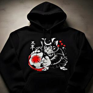 Cat Soccer Player Women's Hoodie - Unique Japanese