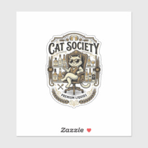 Cat Society Cat Alcohol Bar Humour Vintage Vector