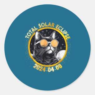 Cat Solar Eclipse Viewers Total Classic Round Sticker