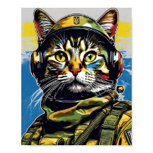 Cat soldier army Ukraine