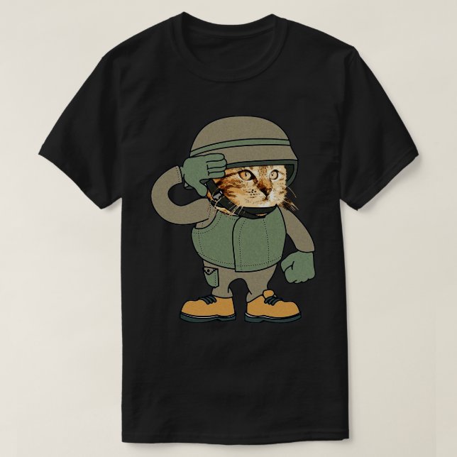 Cat Soldier I Love My Cat 1 T-Shirt (Design Front)