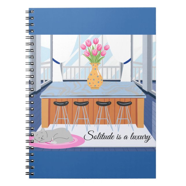 Cat Solitude is a Luxury  Notebook (Front)