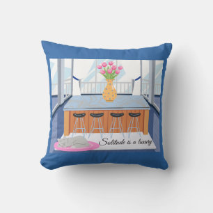 Cat Solitude is a Luxury Throw Pillow