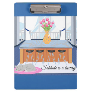 Cat Solitude is a Luxury Throw Pillow Clipboard