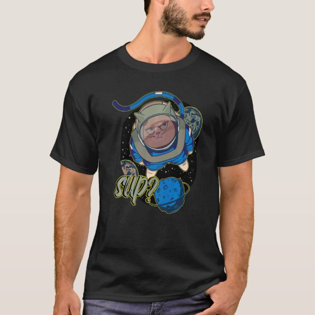 Cat Space Astronaut T-Shirt (Front)
