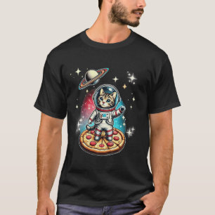 Cat Space Gifts Cat Mum Cat Dad Astronaut Cat Pizz T-Shirt