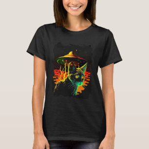 Cat Space Scifi Electric UFO Alien Science Fiction T-Shirt
