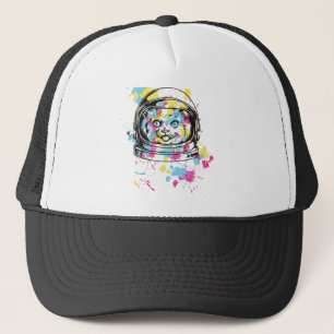 cat space trucker hat