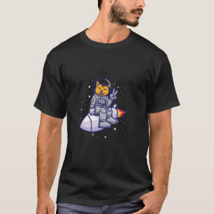 Cat Spaceman On A Rocket Spaceship Astronaut T-Shirt