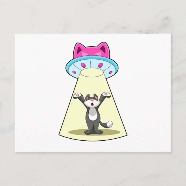 Cat Spaceship Postcard (Front)