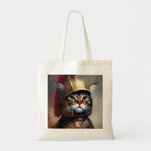 Cat Spartan Soldier Tote Bag