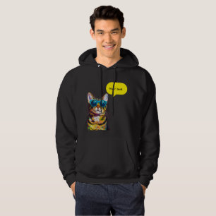 Cat Speech Bubble Funny Design Hoodie