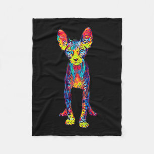 Cat Sphynx Funny Cat Lover Gifts For Men  Fleece Blanket