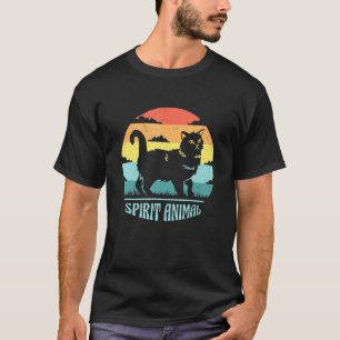 Cat - Spirit Animal Cool Vintage Retro Sunset Cat T-Shirt