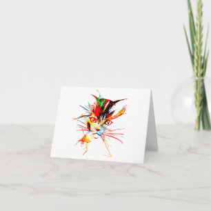 Cat splatter note card