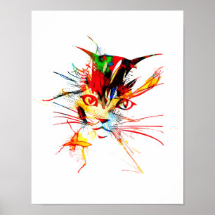 Cat splatter poster