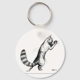 Cat Springing2 Key Ring