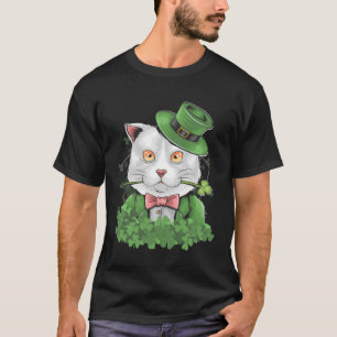 Cat St Patrick s Day Shamrock irish Leprechaun Kit T-Shirt